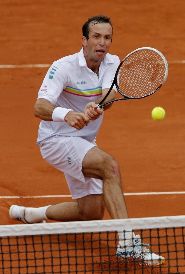 Tenista Radek Štěpánek na Roland Garros v utkání proti Michailovi Južnému z Ruska.