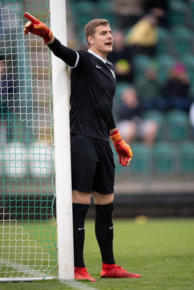 Brankář Příbrami Ondřej Kočí během utkání nadstavby Fortuna ligy ve skupině o záchranu s Bohemians.
