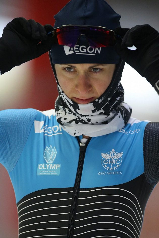 Rychlobruslařská šampiónka Martina Sáblíková na ledě v německém Inzellu.
