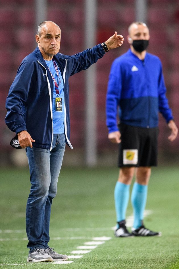 Sparta Prague coach Vaclav Kotal during the match with Jablonec.