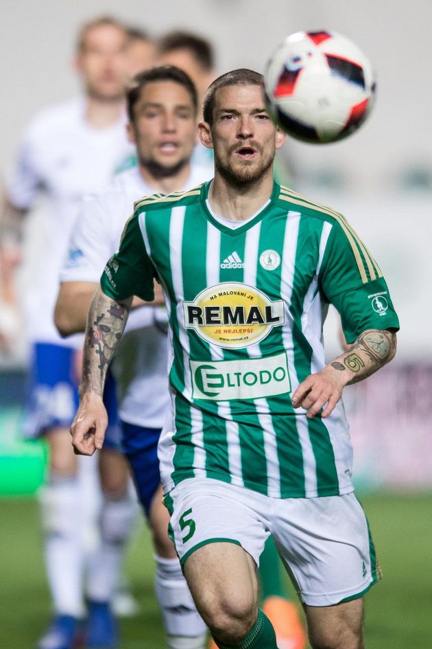 David Bartek z Bohemians během utkání čtvrtfinále MOL Cupu, Bohemians 1905 - FK Mladá Boleslav.