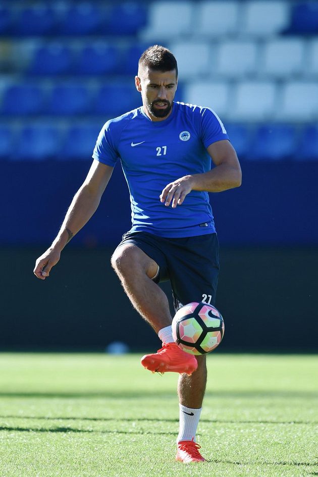 Liberecký útočník Milan Baroš před odvetným zápasem play off Evropské ligy s AEK Larnaka.