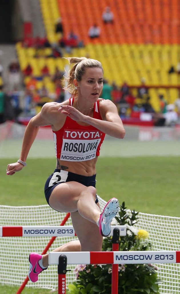 Překážkářka Denisa Rosolová na mistrovství světa v Moskvě.