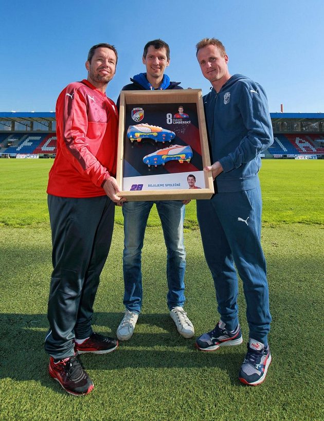 Bojujeme společně! Zleva Pavel Horváth, Marián Čišovský a David Limberský.