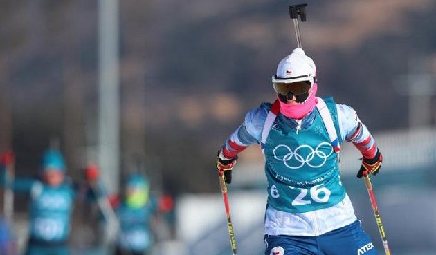 Česká biatlonistka Veronika Zvařičová na tréninku v dějišti olympijských her.