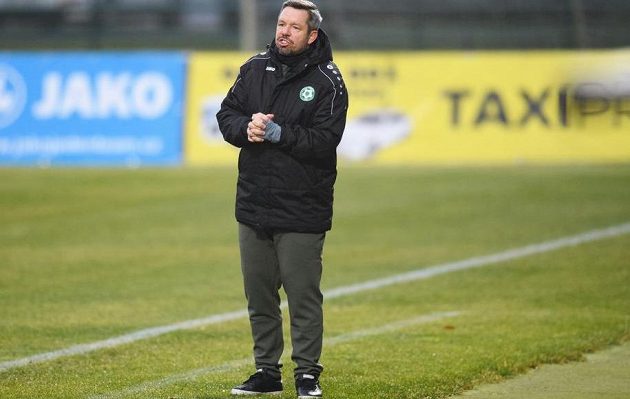 Coach Příbrami Pavel Horváth during the match with Mladá Boleslav.