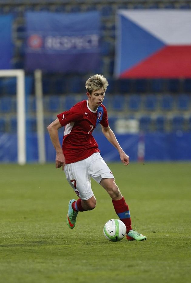 Roman Macek v dresu české fotbalové reprezentace do dvaceti let.