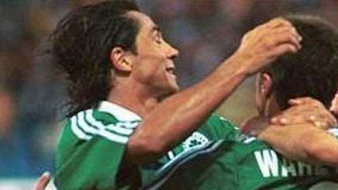 Radost fotbalistů Panathinaikosu Radost fotbalistů Panathinaikosu