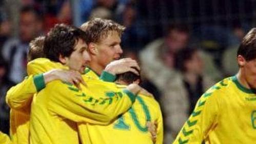 Fotbalisté Litvy se radují, neboť na úvod kvalifikace se postarali o překvapení. Zatím ovšem o jediné... Fotbalisté Litvy se radují, neboť na úvod kvalifikace se postarali o překvapení. Zatím ovšem o jediné...
