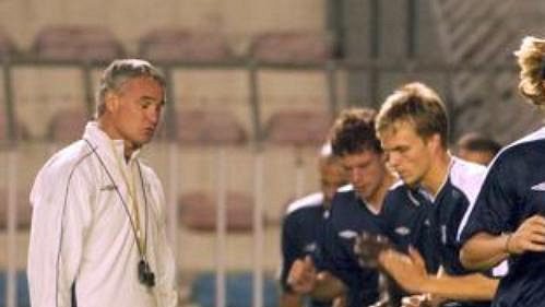 Kouč Claudio Ranieri při tréninku svých svěřenců. Kouč Claudio Ranieri při tréninku svých svěřenců.