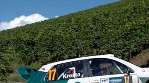 Roman Kresta na trati první etapy Německé rallye. Roman Kresta na trati první etapy Německé rallye.