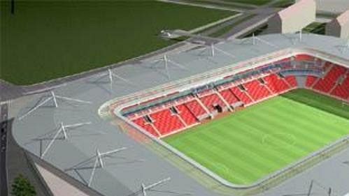 Počítačová studie nového stadiónu Slavie, který by měl být uveden do provozu v roce 2008. Počítačová studie nového stadiónu Slavie, který by měl být uveden do provozu v roce 2008.