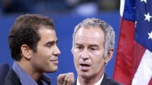 John McEnroe (uprostřed) s dalšími tenisovými legendami Petem Samprasem a Borisem Beckerem. John McEnroe (uprostřed) s dalšími tenisovými legendami Petem Samprasem a Borisem Beckerem.