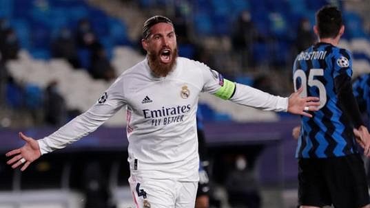 Sergio Ramos z Realu se raduje z gólu proti Interu Milán. Sergio Ramos z Realu se raduje z gólu proti Interu Milán.