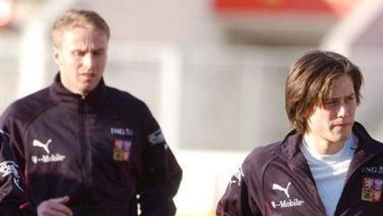 René Bolf, Tomáš Rosický a Jiří Jarošík při tréninku na kvalifikační zápas s Nizozemskem. René Bolf, Tomáš Rosický a Jiří Jarošík při tréninku na kvalifikační zápas s Nizozemskem.
