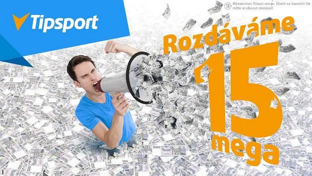 V Tipsportu rozdáváme 15 mega! Naskočte do soutěže a získejte podíl z nabitého banku! V Tipsportu rozdáváme 15 mega! Naskočte do soutěže a získejte podíl z nabitého banku!