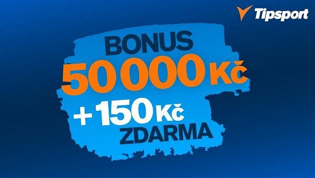 Zaregistrujte se u Tipsportu a získejte vstupní bonus 50 000 Kč a 150 Kč zdarma na první sázky. Zaregistrujte se u Tipsportu a získejte vstupní bonus 50 000 Kč a 150 Kč zdarma na první sázky.