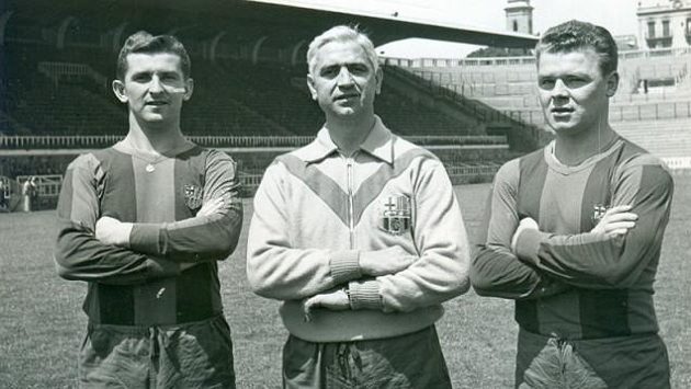 Zleva Jiří Hanke, Ferdinand Daučík a Ladislav Kubala v barvách Barcelony. Zleva Jiří Hanke, Ferdinand Daučík a Ladislav Kubala v barvách Barcelony.
