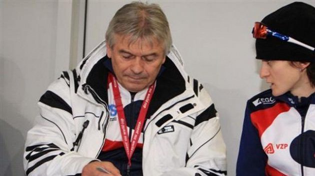 Rychlobruslařka Martina Sáblíková s trenérem Petrem Novákem Rychlobruslařka Martina Sáblíková s trenérem Petrem Novákem