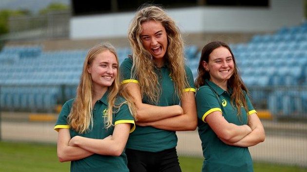Tři členky australského olympijského týmu, které budou startovat v atletice. Tři členky australského olympijského týmu, které budou startovat v atletice.
