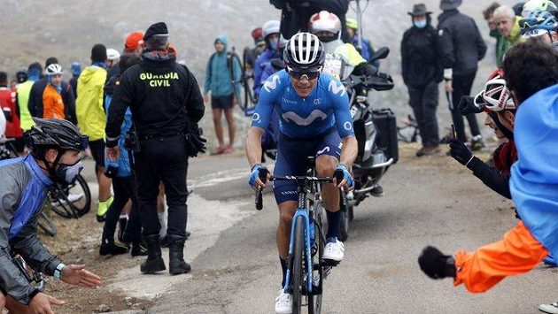 Kolumbijský cyklista Miguel Angel Lopez Moreno během letošního ročníku Vuelty. Kolumbijský cyklista Miguel Angel Lopez Moreno během letošního ročníku Vuelty.