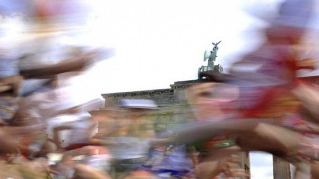 Běžci během maratonu - ilustrační fotografie Běžci během maratonu - ilustrační fotografie