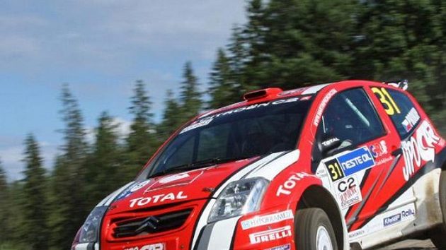 Martin Prokop při shakedownu Finské rallye. Martin Prokop při shakedownu Finské rallye.