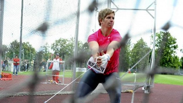Vítězka hodu kladivem na Zlaté tretře Anita Wlodarczyková z Polska Vítězka hodu kladivem na Zlaté tretře Anita Wlodarczyková z Polska