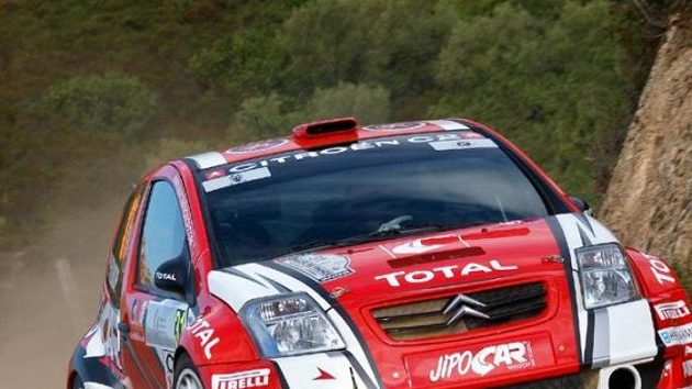 Martin Prokop s navigátorem Janem Tománkem při Korsické rallye. Martin Prokop s navigátorem Janem Tománkem při Korsické rallye.