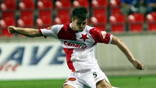 Fotbalista Slavie Čelůstka v utkání proti Slovácku Fotbalista Slavie Čelůstka v utkání proti Slovácku