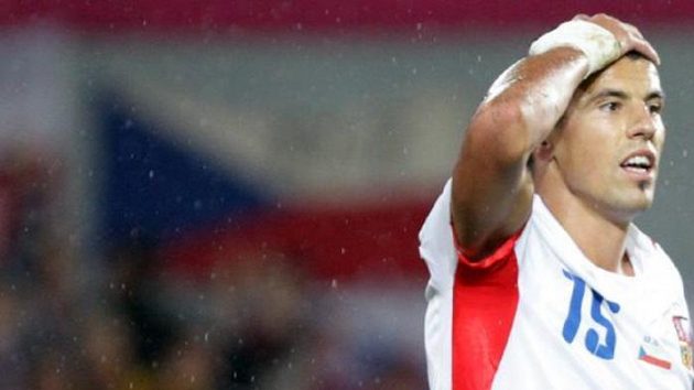 Milan Baroš během zápasu proti Polsku Milan Baroš během zápasu proti Polsku