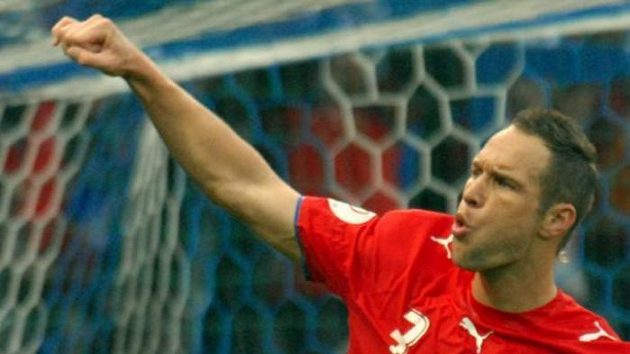 Jan Polák se raduje z gólu v utkání proti San Marinu. Jan Polák se raduje z gólu v utkání proti San Marinu.