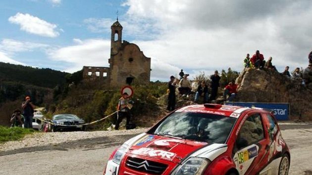 Martin Prokop na trati Katalánské rallye Martin Prokop na trati Katalánské rallye