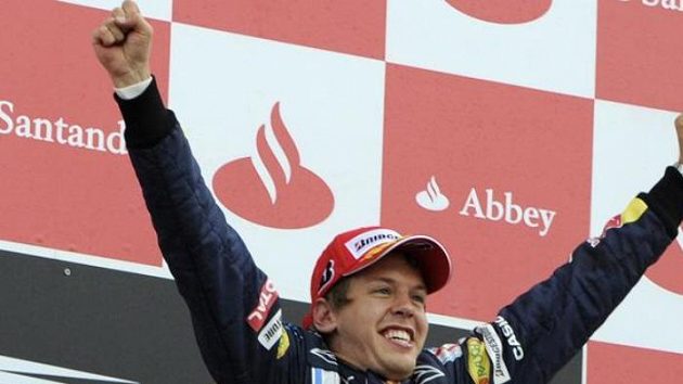 Vítěz GP Velké Británie F1 Sebastian Vettel z Německa - ilustrační fotografie Vítěz GP Velké Británie F1 Sebastian Vettel z Německa - ilustrační fotografie