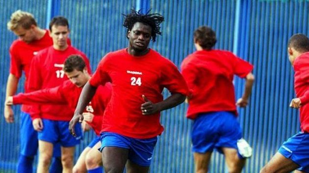 Liberecký fotbalista Winston Parks (č. 24) na tréninku Liberecký fotbalista Winston Parks (č. 24) na tréninku