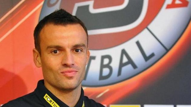 Fobalový stoper Erich Brabec s dresem pražské Sparty. Fobalový stoper Erich Brabec s dresem pražské Sparty.