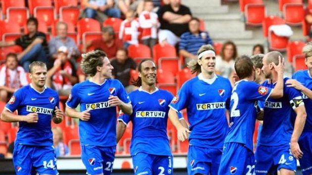 Radost ostravských fotbalistů Radost ostravských fotbalistů