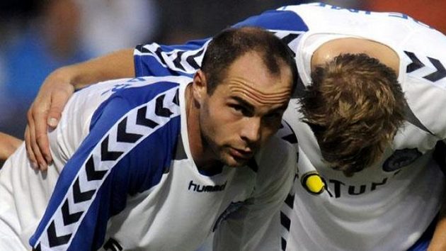 Jan Nezmar (vlevo) a Radek Dejmek ze Slovanu Liberec Jan Nezmar (vlevo) a Radek Dejmek ze Slovanu Liberec