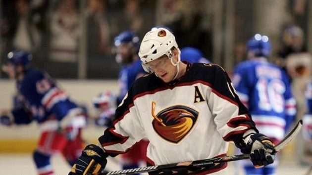 Slovenské křídlo Marián Hossa v dresu Atlanty Slovenské křídlo Marián Hossa v dresu Atlanty
