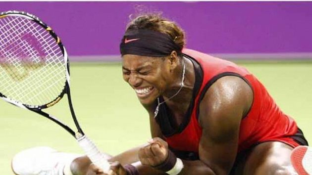 Serena Williamsová během utkání na Turnaji mistryň Serena Williamsová během utkání na Turnaji mistryň