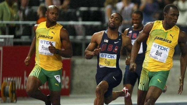Sprinteři Asafa Powell, Tyson Gay a Usain Bolt (zleva) patří mezi největší hvězdy Diamantové ligy. Sprinteři Asafa Powell, Tyson Gay a Usain Bolt (zleva) patří mezi největší hvězdy Diamantové ligy.