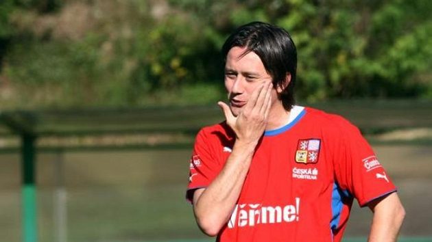 Tomáš Rosický na tréninku fotbalové reprezentace Tomáš Rosický na tréninku fotbalové reprezentace