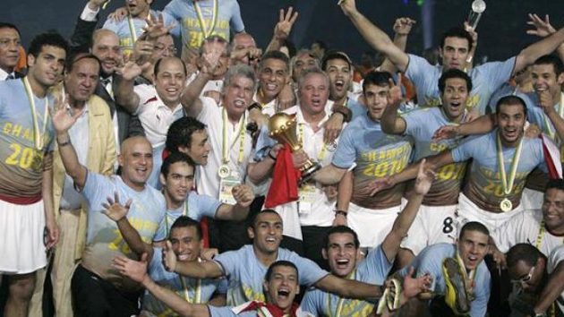Fotbalisté Egypta slaví triumf na africkém šampionátu. Fotbalisté Egypta slaví triumf na africkém šampionátu.