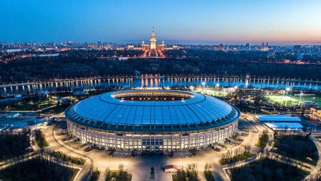 Stadión v moskevských Lužnikách, který hostí fotbalové MS Stadión v moskevských Lužnikách, který hostí fotbalové MS