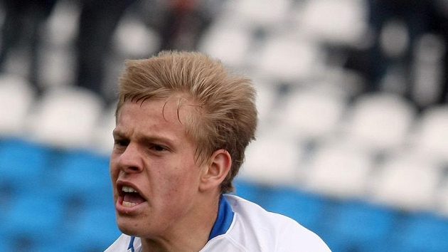 Útočník Baníku Ostrava Matěj Vydra se raduje z branky do sítě Slavie. Útočník Baníku Ostrava Matěj Vydra se raduje z branky do sítě Slavie.
