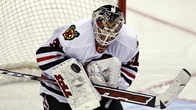 Brankář Chicago Blackhawks Antti Niemi Brankář Chicago Blackhawks Antti Niemi