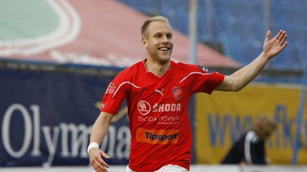 Daniel Kolář z Plzně se raduje z gólu. Daniel Kolář z Plzně se raduje z gólu.