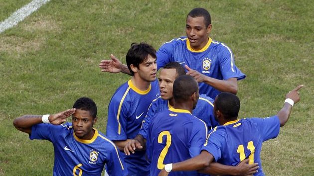 Radost fotbalistů Brazílie Radost fotbalistů Brazílie