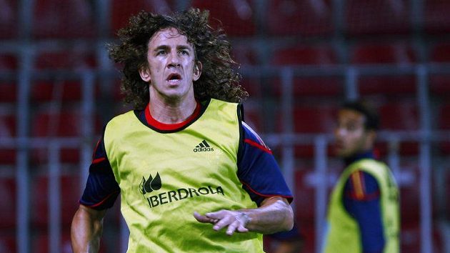 Carles Puyol na tréninku. Carles Puyol na tréninku.