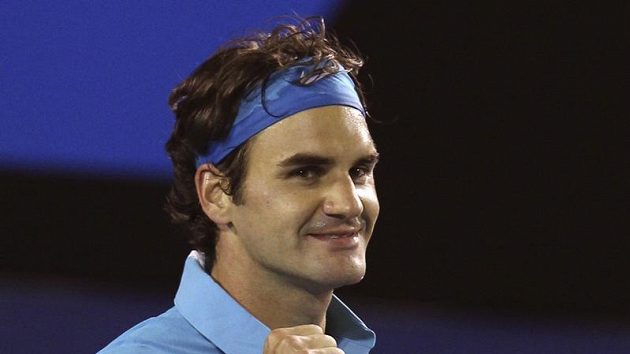 Roger Federer se raduje z postupu do finále Australian Open. Roger Federer se raduje z postupu do finále Australian Open.